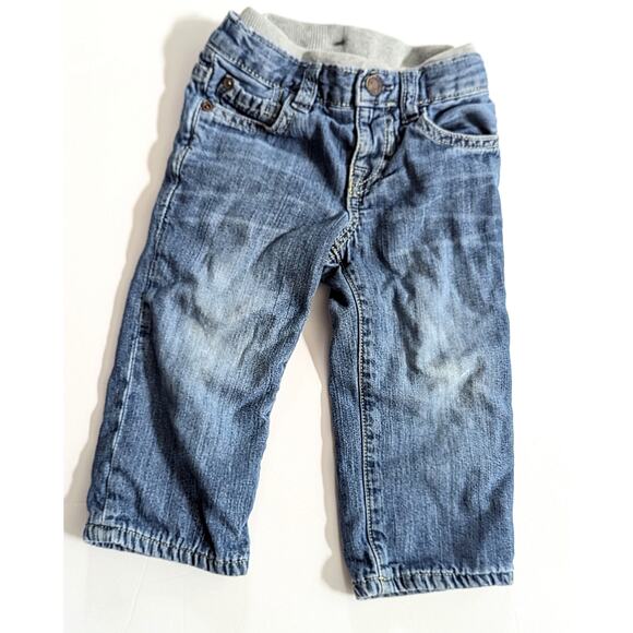 Baby Gap Lined Jeans 1969 Original Denim | Size 18-24M | Adjustable Waist Warm - Picture 2 of 9